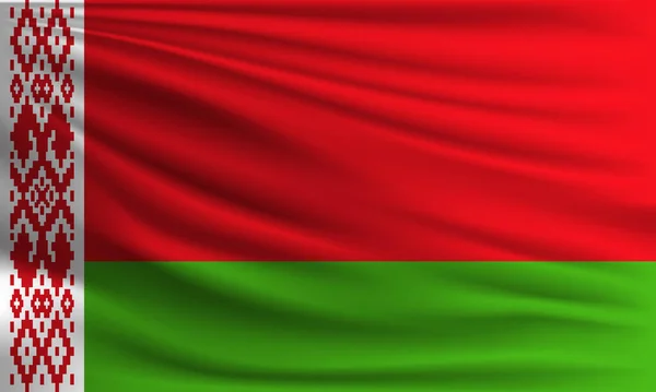 Vector Flag Belarus Waving Closeup Style Background Illustration — Stock Vector