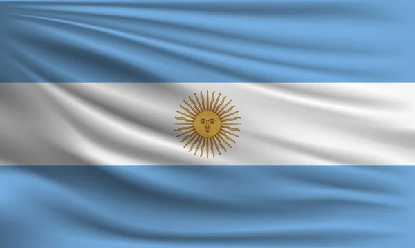 Bandeira Vetorial Argentina Acenando Closeup Estilo Fundo Ilustração — Vetor de Stock