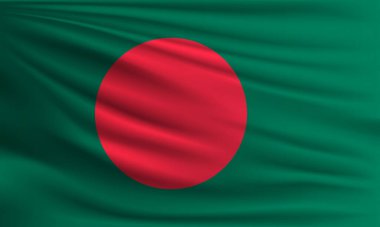 Bangladeş 'in vektör bayrağı yakın plan resmi sallıyor.