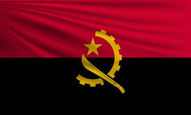 Angola 'nın vektör bayrağı yakın plan resmi sallıyor.