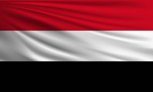 Vektor Flagga Jemen Viftande Närbild Stil Bakgrund Illustration — Stock vektor