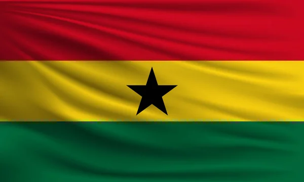 Vektor Zászló Ghána Integetett Closeup Stílus Háttér Illusztráció — Stock Vector