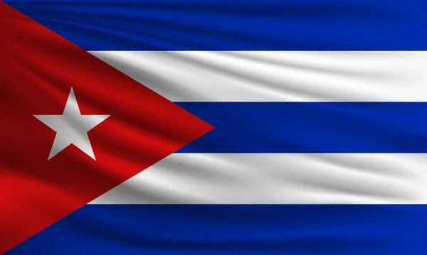 Vektorová Vlajka Kuby Mávající Detailně Stylem Pozadí Ilustrace — Stockový vektor