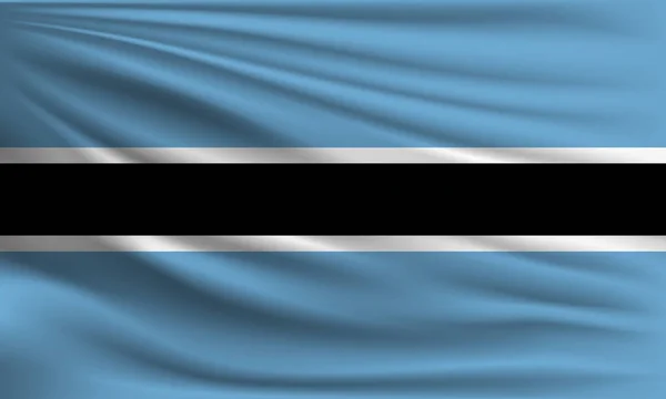 Bandiera Vettoriale Del Botswana Sventolando Primo Piano Stile Sfondo Illustrazione — Vettoriale Stock
