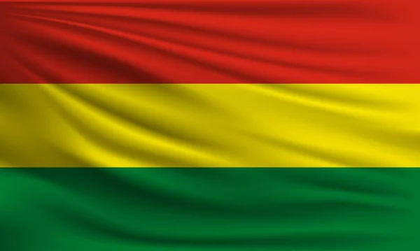 玻利维亚的矢量旗帜挥动特写风格的背景图片 — 图库矢量图片