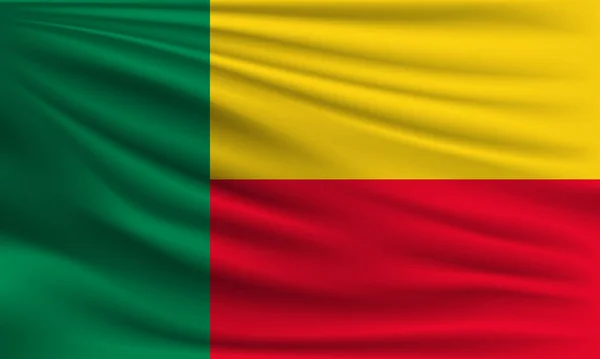 Vector Flag Benin Waving Closeup Ілюстрація — стоковий вектор