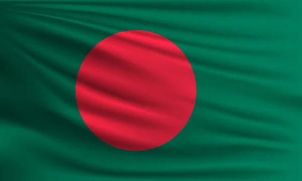 孟加拉国的矢量旗帜挥动特写风格的背景图片 — 图库矢量图片