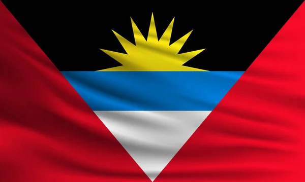 Flaga Wektor Antigua Barbuda Machając Zbliżenie Styl Tła Ilustracja — Wektor stockowy