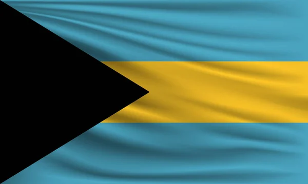 Vektor Flagge Der Bahamas Schwenken Nahaufnahme Stil Hintergrund Illustration — Stockvektor