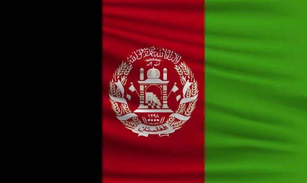阿富汗的矢量旗帜挥动特写风格背景图解 — 图库矢量图片