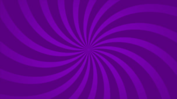 抽象动画循环背景图螺旋线在紫色漫画风格中的旋转 — 图库视频影像