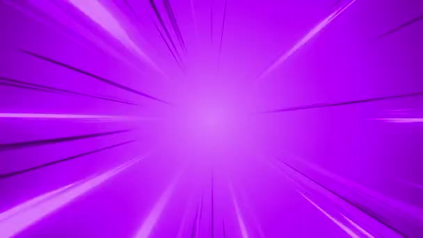 Пурпурові Фіолетові Промені Анімація Комікс Дію Компонування Фон — стокове відео