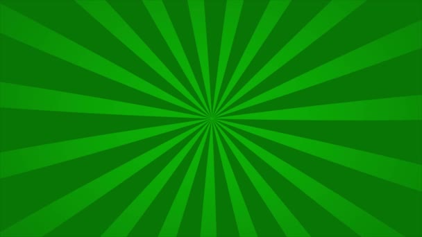 Abstract Animation Loop Background Radial Lines Rotate Green Cartoon Comic — Stock Video