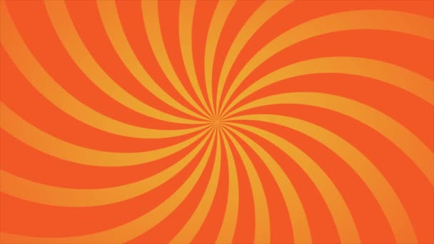 Abstrakte Animationsschleife Hintergrund Spirallinien Drehen Sich Orangefarbenen Comic Stil — Stockvideo