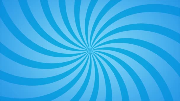 Abstract Animation Loop Background Spiral Lines Rotate Blue Cartoon Comic — Stock Video
