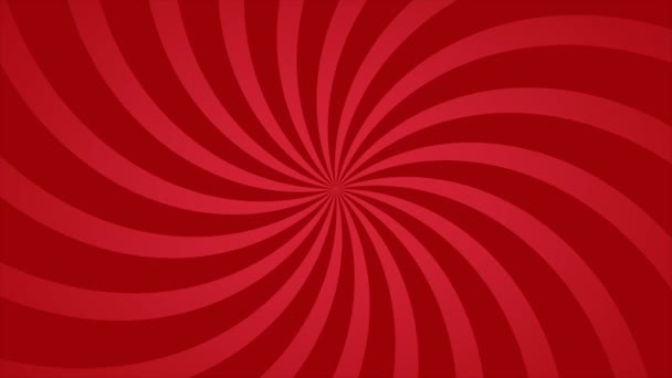 Абстрактная Анимационная Петля Фоновые Спиральные Линии Вращаются Красном Мультяшном Стиле — стоковое видео