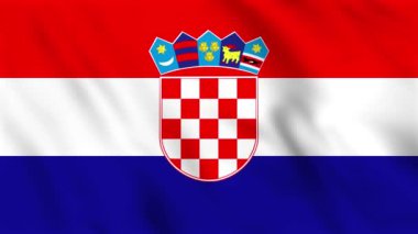 Hırvatistan 'ın sallanan bayrağının döngülü arka plan animasyonu
