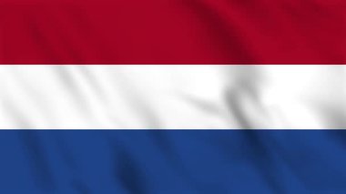 Hollanda 'nın sallanan bayrağının döngülü arkaplan canlandırması