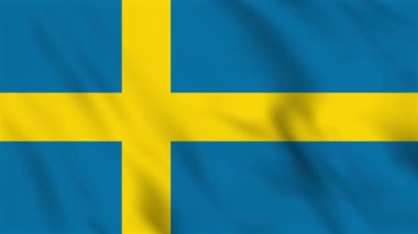 İsveç bayrağının sallanan arka plan animasyonu