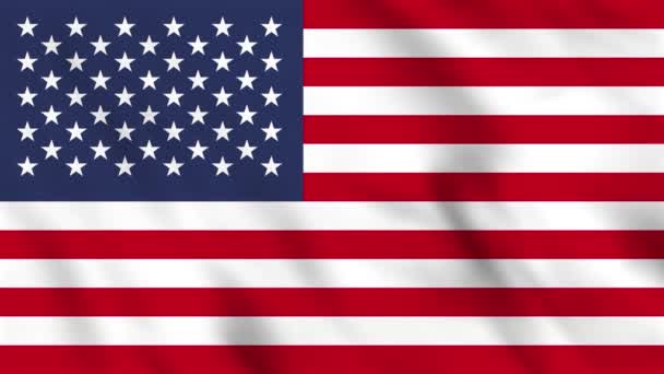 Looped Background Animation Waving Flag Usa — Stock Video