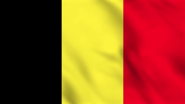 Циклическая Фоновая Анимация Размахивающего Флагом Бельгии — стоковое видео
