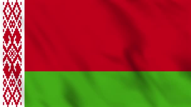Looped Achtergrond Animatie Van Wapperende Vlag Van Belarus — Stockvideo