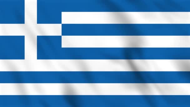 Animace Smyčky Pozadí Vlnící Vlajky Řecka — Stock video