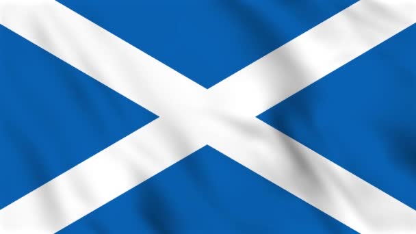 Циклическая Фоновая Анимация Размахивающего Флагом Шотландии — стоковое видео