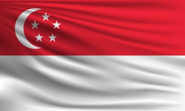Singapur 'un vektör bayrağı yakın plan resmi sallıyor.