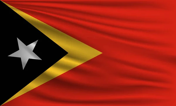 Vektorová Vlajka Východního Timoru Mávající Detailní Obrázek Stylu Pozadí — Stockový vektor