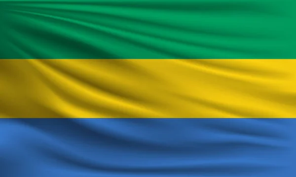 加蓬的矢量旗帜挥动特写风格的背景图片 — 图库矢量图片