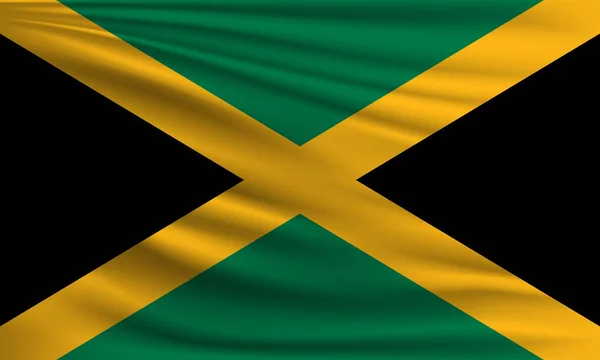 牙买加的矢量旗帜挥动特写风格背景图解 — 图库矢量图片