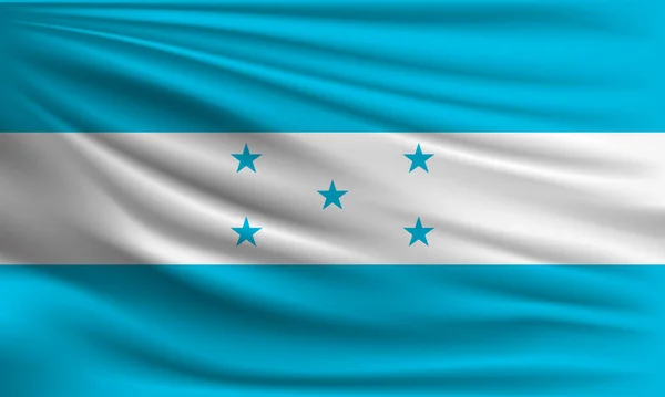 洪都拉斯的矢量旗帜挥动特写风格的背景图片 — 图库矢量图片