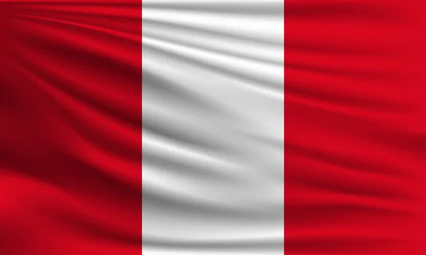 Vektor Flagga Peru Viftande Närbild Stil Bakgrund Illustration — Stock vektor