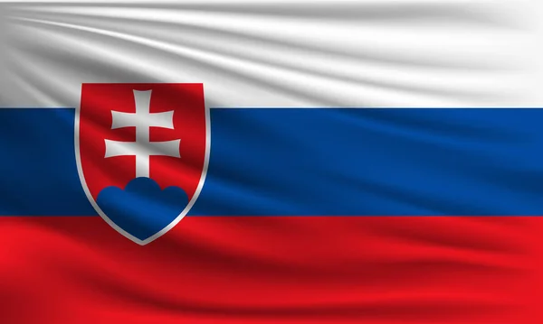 Векторний Прапор Словаччини Махає Крупним Планом Фонова Ілюстрація — стоковий вектор