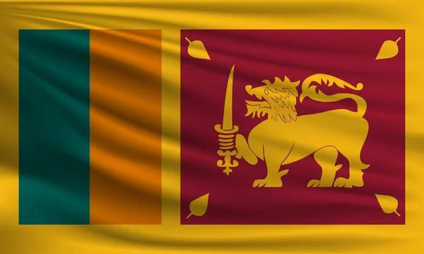 stock vector Vector flag of Sri Lanka waving closeup style background illustration.
