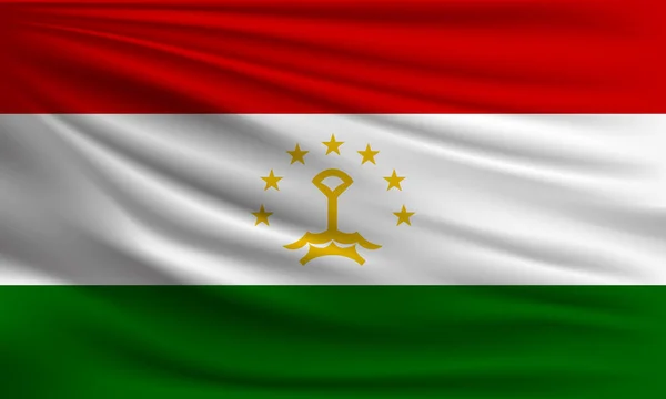 塔吉克斯坦的矢量旗帜挥动特写风格背景图解 — 图库矢量图片