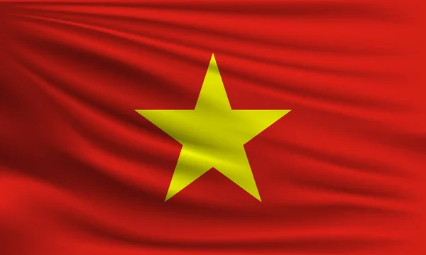 Bandera Vectorial Vietnam Ondeando Primer Plano Estilo Fondo Ilustración — Vector de stock