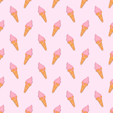 Elle çizilmiş kusursuz dondurma boynuzu deseni..