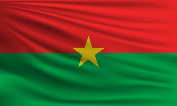 Burkina Faso Nun Vektör Bayrağı Yakın Plan Resmi Sallıyor — Stok Vektör
