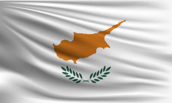 Flaga Wektor Cypr Machając Zbliżenie Styl Tło Ilustracja — Wektor stockowy