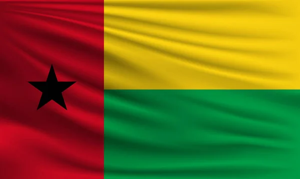 Σημαία Διάνυσμα Της Γουινέας Μπισάου Κυματίζει Closeup Στυλ Απεικόνισης Φόντου — Διανυσματικό Αρχείο