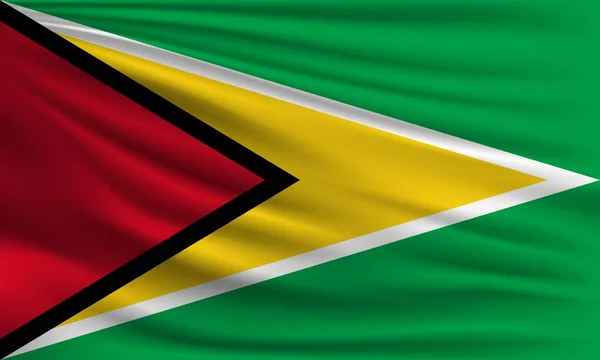 Vektor Flagge Von Guyana Schwenken Nahaufnahme Stil Hintergrund Illustration — Stockvektor