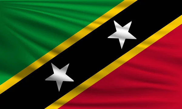Vektor Flagga Saint Kitts Och Nevis Viftar Närbild Stil Bakgrund — Stock vektor