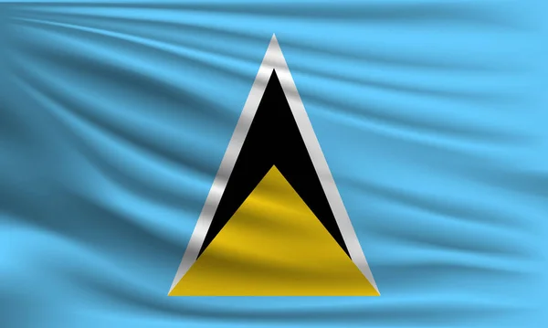 Σημαία Διάνυσμα Της Αγίας Λουκίας Κυματίζει Closeup Στυλ Απεικόνισης Φόντου — Διανυσματικό Αρχείο