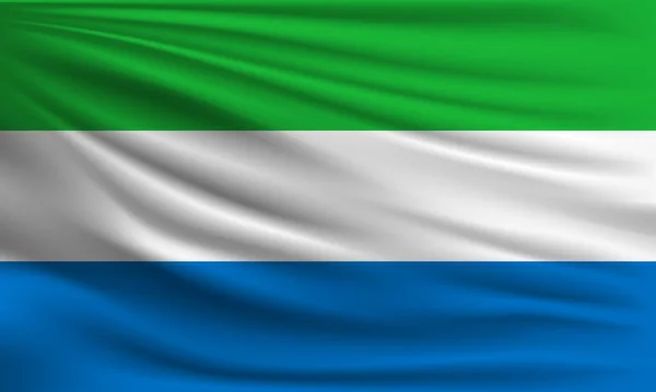 Vektor Flagga Sierra Leone Viftande Närbild Stil Bakgrund Illustration — Stock vektor