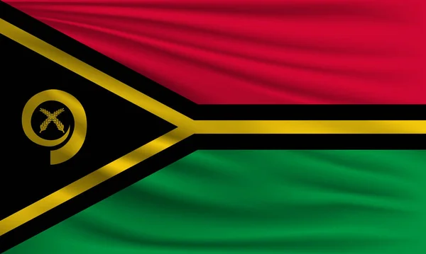 Vektor Flagga Vanuatu Viftande Närbild Stil Bakgrund Illustration — Stock vektor