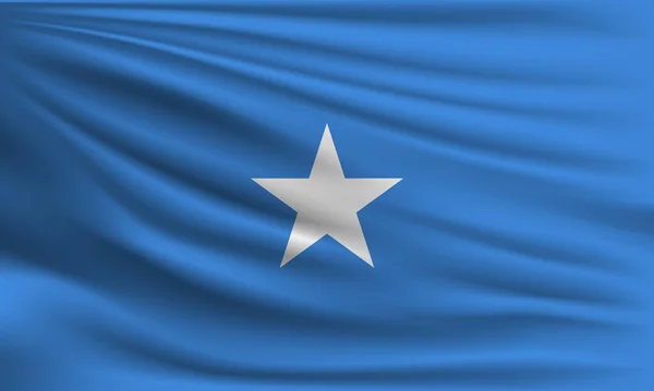 Vektor Flagge Von Somalia Schwenken Nahaufnahme Stil Hintergrund Illustration — Stockvektor