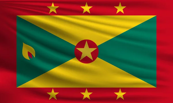 Vektori Lippu Grenada Heiluttaa Lähikuva Tyyli Taustakuva — vektorikuva