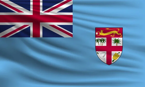 斐济的矢量旗帜挥动特写风格背景说明 — 图库矢量图片